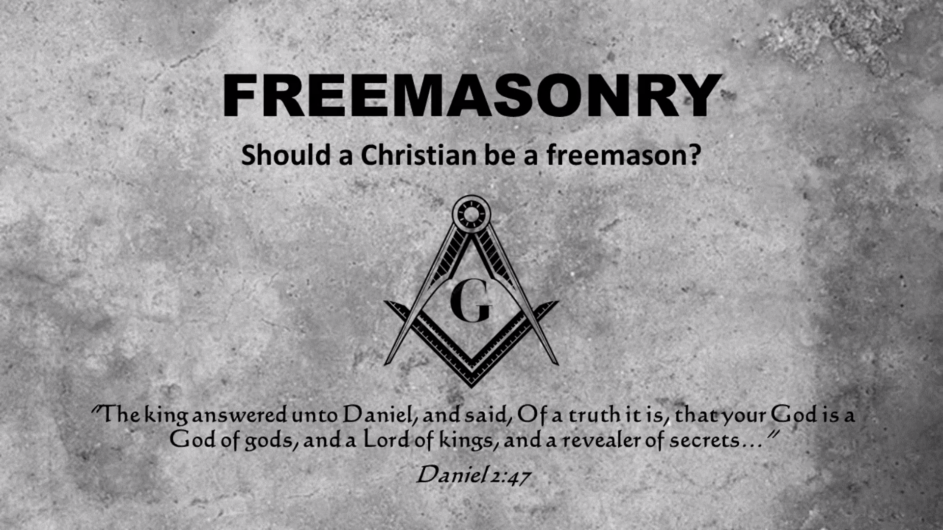 Should a Christian be a Freemason?
