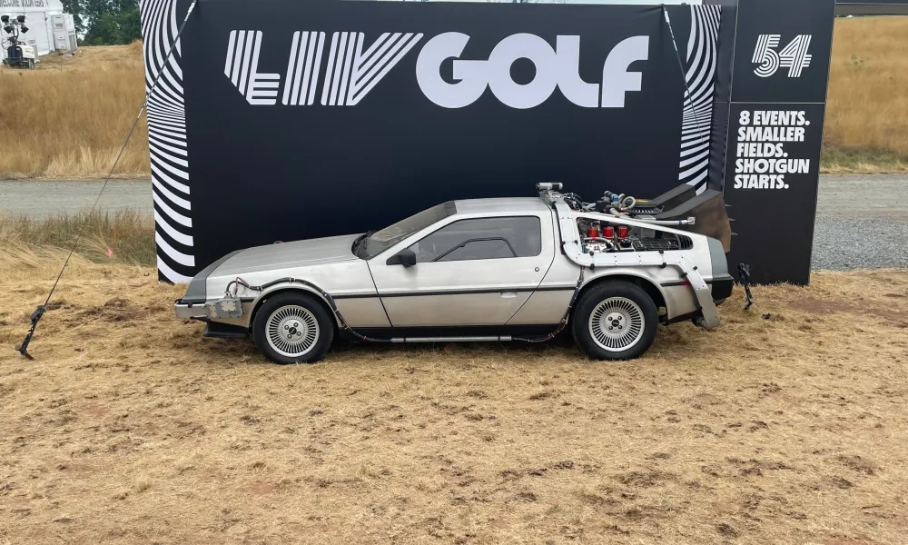 DeLorean time machine styled from 'Back to the Future'